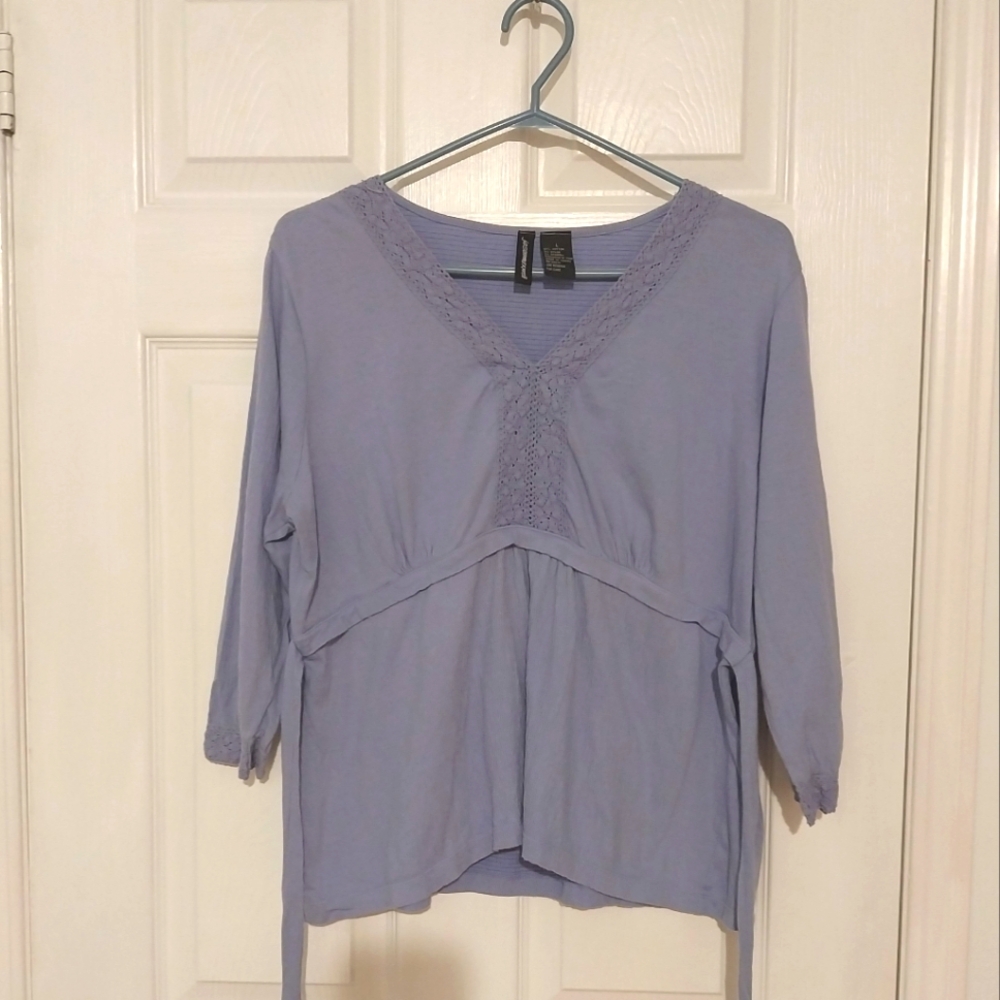 Jason Maxwell Lavender V-Neck Blouse